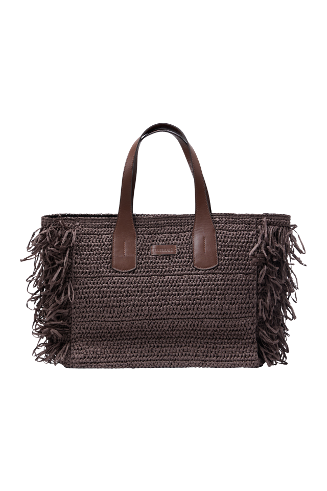 Kırpık XL Tote Çanta Kahve