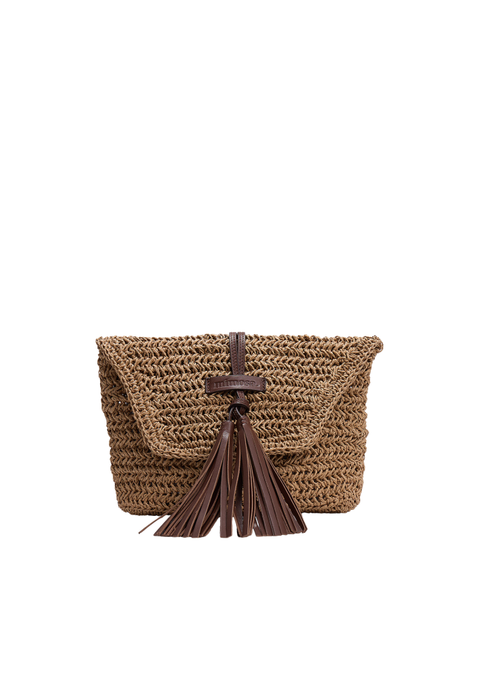 Fishy Tassel Clutch Çanta Natural